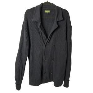 Orvis Double Breasted Cardigan Mens XXL Blue Chunky Knit Grandpa Academia